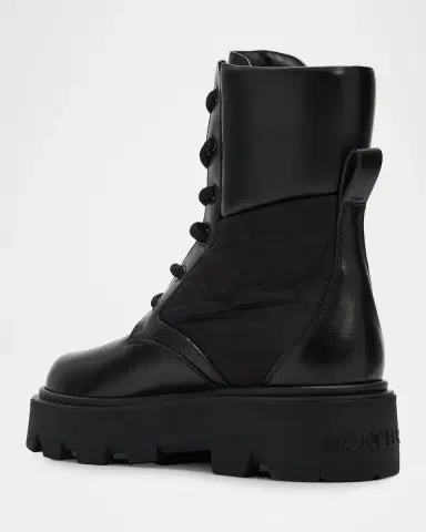 Moncler Aurea Quilted-Inset Leather Ankle Boots | Thumbnail 4 Moncler Aurea Quilted-Inset Leather Ankle Boots | Thumbnail 4