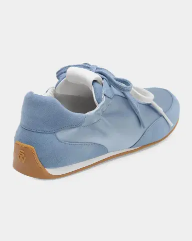 Stuart Weitzman Bond Ruche Suede & Satin Sneakers | Thumbnail 2 Stuart Weitzman Bond Ruche Suede & Satin Sneakers | Thumbnail 2