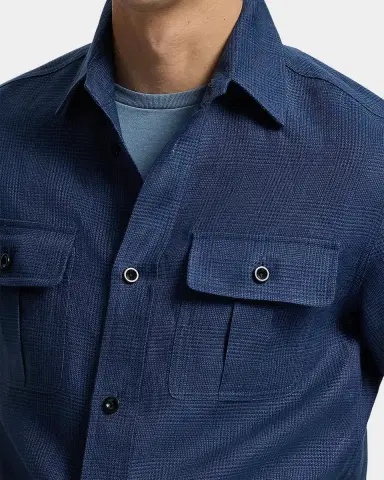Ralph Lauren Purple Label Men's Linen-Blend Glen Check Overshirt | Thumbnail 5 Ralph Lauren Purple Label Men's Linen-Blend Glen Check Overshirt | Thumbnail 5