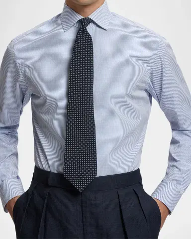 Ralph Lauren Purple Label Men's Silk Micro-Geometric Tie | Thumbnail 2 Ralph Lauren Purple Label Men's Silk Micro-Geometric Tie | Thumbnail 2