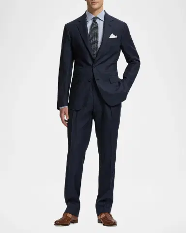 Ralph Lauren Purple Label Men's Silk Micro-Geometric Tie | Thumbnail 3 Ralph Lauren Purple Label Men's Silk Micro-Geometric Tie | Thumbnail 3