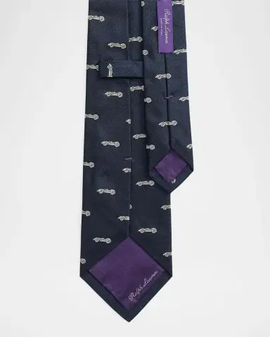 Ralph Lauren Purple Label Men's Automobile-Patterned Silk Tie | Thumbnail 4 Ralph Lauren Purple Label Men's Automobile-Patterned Silk Tie | Thumbnail 4