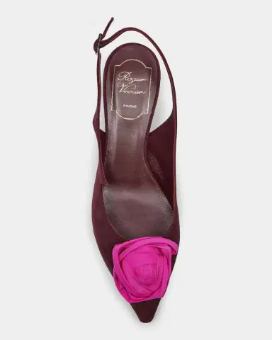Roger Vivier I Love Vivier 45MM Rose Suede Slingback Pumps | Thumbnail 4 Roger Vivier I Love Vivier 45MM Rose Suede Slingback Pumps | Thumbnail 4