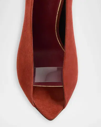 Valentino Garavani 105mm Open Toe Revele Suede Pumps | Thumbnail 5 Valentino Garavani 105mm Open Toe Revele Suede Pumps | Thumbnail 5