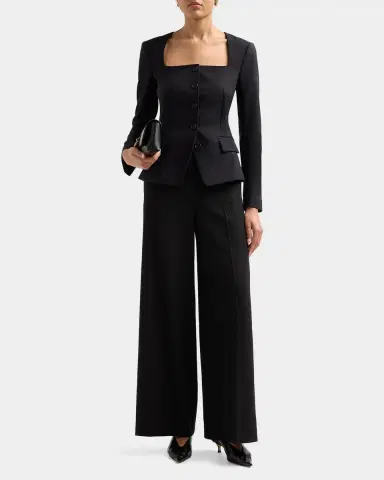Simkhai Marlowe Tailored Square-Neck Jacket | Thumbnail 2 Simkhai Marlowe Tailored Square-Neck Jacket | Thumbnail 2