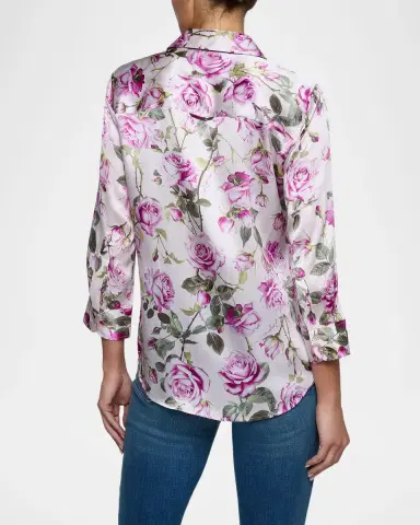 L'Agence Dani Silk Button-Front Blouse | Thumbnail 3 L'Agence Dani Silk Button-Front Blouse | Thumbnail 3