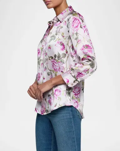 L'Agence Dani Silk Button-Front Blouse | Thumbnail 5 L'Agence Dani Silk Button-Front Blouse | Thumbnail 5