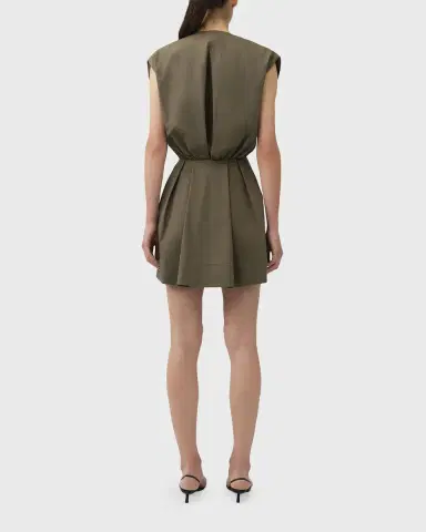 SIMKHAI Sefi V-Neck Cotton Mini Dress | Thumbnail 3 SIMKHAI Sefi V-Neck Cotton Mini Dress | Thumbnail 3