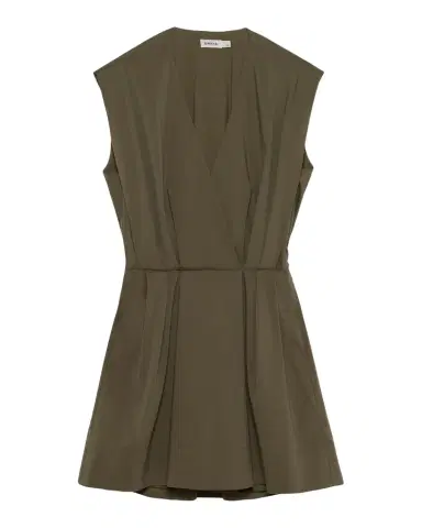 SIMKHAI Sefi V-Neck Cotton Mini Dress | Thumbnail 1 SIMKHAI Sefi V-Neck Cotton Mini Dress | Thumbnail 1