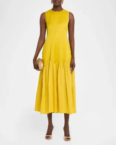LOVEBIRDS Nira Sleeveless Flounce Cotton Midi Dress | Thumbnail 2 LOVEBIRDS Nira Sleeveless Flounce Cotton Midi Dress | Thumbnail 2