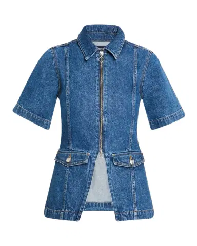 Veronica Beard Sully Short-Sleeve Denim Jacket | Thumbnail 1 Veronica Beard Sully Short-Sleeve Denim Jacket | Thumbnail 1