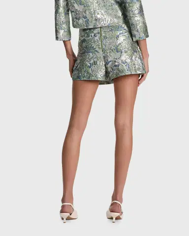 ALICE + OLIVIA Somers Metallic Jacquard Mini Skort | Thumbnail 3 ALICE + OLIVIA Somers Metallic Jacquard Mini Skort | Thumbnail 3