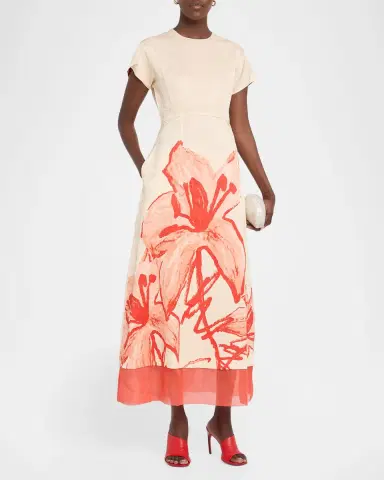 LOVEBIRDS Ayrin Crinkled Floral-Print Midi Dress | Thumbnail 4 LOVEBIRDS Ayrin Crinkled Floral-Print Midi Dress | Thumbnail 4
