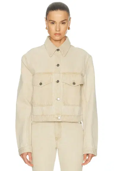 Khaite Tomer Collared Denim Jacket | Thumbnail 2 Khaite Tomer Collared Denim Jacket | Thumbnail 2