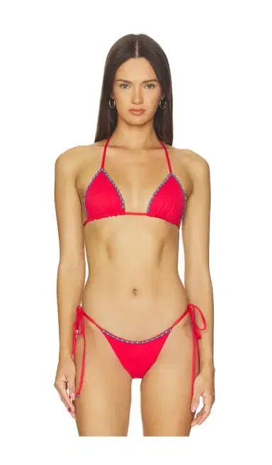 Frankies Bikinis Nick Beaded Bikini Top | Thumbnail 1 Frankies Bikinis Nick Beaded Bikini Top | Thumbnail 1