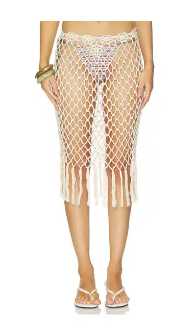Frankies Bikinis Star Crochet Midi Skirt | Thumbnail 1 Frankies Bikinis Star Crochet Midi Skirt | Thumbnail 1