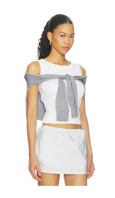 Alexander Wang Pre-styled Tank Top With Draped Cardigan | Thumbnail 2 Alexander Wang Pre-styled Tank Top With Draped Cardigan | Thumbnail 2