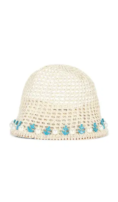Lele Sadoughi Maya Pearl Anchor Bucket Hat | Thumbnail 3 Lele Sadoughi Maya Pearl Anchor Bucket Hat | Thumbnail 3