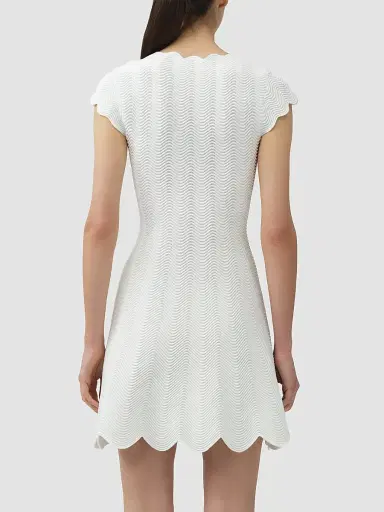 Simkhai Women's Evalynn Scallop Mini Dress - Ivory - Size XL | Thumbnail 3 Simkhai Women's Evalynn Scallop Mini Dress - Ivory - Size XL | Thumbnail 3