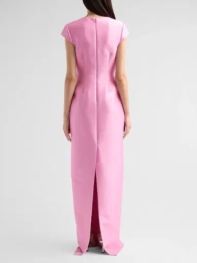 BADGLEY MISCHKA Women's Satin Wrapped-Bodice Column Gown - Blush - Size 16 | Thumbnail 3 BADGLEY MISCHKA Women's Satin Wrapped-Bodice Column Gown - Blush - Size 16 | Thumbnail 3
