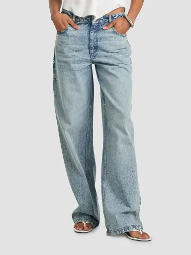 SEROYA Women's Keria Baggy Low-Rise Jeans - Coastline | Thumbnail 4 SEROYA Women's Keria Baggy Low-Rise Jeans - Coastline | Thumbnail 4