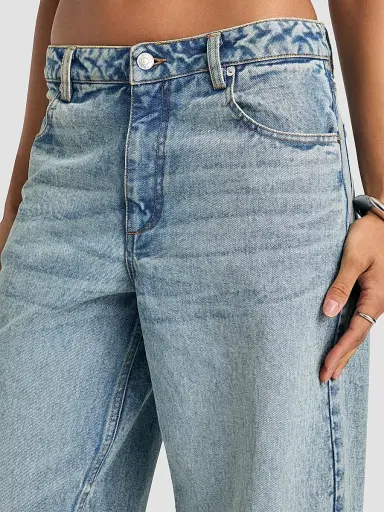 SEROYA Women's Keria Baggy Low-Rise Jeans - Coastline | Thumbnail 5 SEROYA Women's Keria Baggy Low-Rise Jeans - Coastline | Thumbnail 5