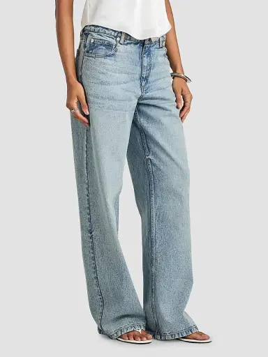 SEROYA Women's Keria Baggy Low-Rise Jeans - Coastline | Thumbnail 6 SEROYA Women's Keria Baggy Low-Rise Jeans - Coastline | Thumbnail 6