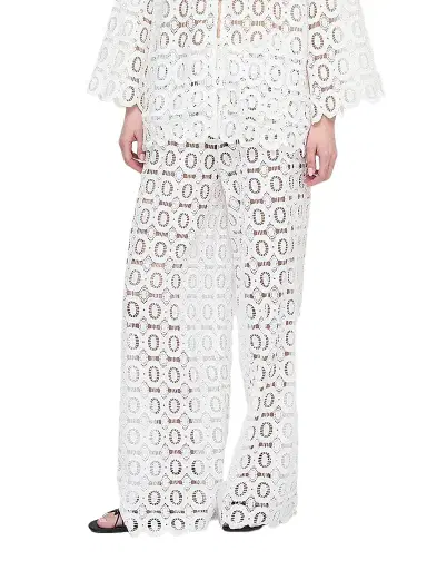 Hill House Home Women's The Kaya Pool Pants - White Broderie | Thumbnail 1 Hill House Home Women's The Kaya Pool Pants - White Broderie | Thumbnail 1