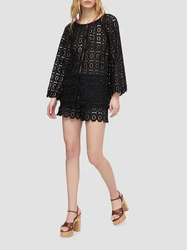 Hill House Home Women's The Kaya Shorts - Black Broderie | Thumbnail 2 Hill House Home Women's The Kaya Shorts - Black Broderie | Thumbnail 2