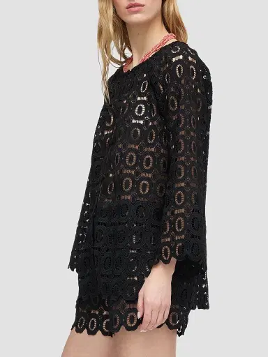 Hill House Home Women's The Kaya Shorts - Black Broderie | Thumbnail 3 Hill House Home Women's The Kaya Shorts - Black Broderie | Thumbnail 3