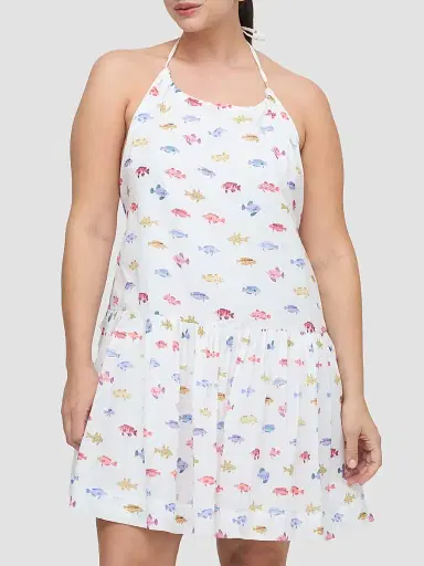 Hill House Home Women's The Sol Tunic Dress - White Rainbow Fish | Thumbnail 5 Hill House Home Women's The Sol Tunic Dress - White Rainbow Fish | Thumbnail 5