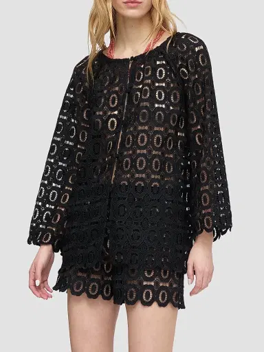 Hill House Home Women's The Enella Tunic Top - Black Broderie | Thumbnail 2 Hill House Home Women's The Enella Tunic Top - Black Broderie | Thumbnail 2