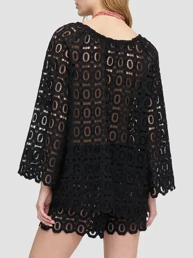 Hill House Home Women's The Enella Tunic Top - Black Broderie | Thumbnail 4 Hill House Home Women's The Enella Tunic Top - Black Broderie | Thumbnail 4