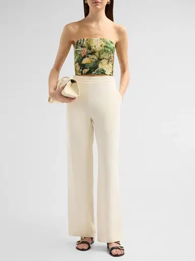 ALICE + OLIVIA Women's Ceresi Printed Bandeau Top - Terrain | Thumbnail 2 ALICE + OLIVIA Women's Ceresi Printed Bandeau Top - Terrain | Thumbnail 2