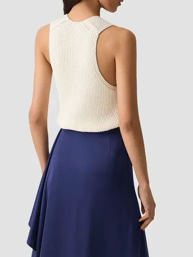 Theory Women's Full Cardi Rib-Knit Cotton Vest - | Thumbnail 3 Theory Women's Full Cardi Rib-Knit Cotton Vest - | Thumbnail 3