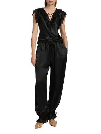 Ulla Johnson Women's Camile Silk Cinched Pants | Thumbnail 2 Ulla Johnson Women's Camile Silk Cinched Pants | Thumbnail 2