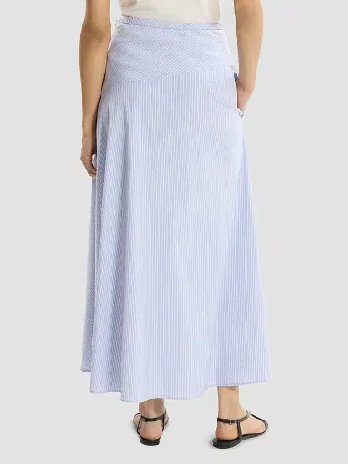 Theory Women's Striped Cotton-Blend Maxi Skirt - Blue Multi | Thumbnail 3 Theory Women's Striped Cotton-Blend Maxi Skirt - Blue Multi | Thumbnail 3