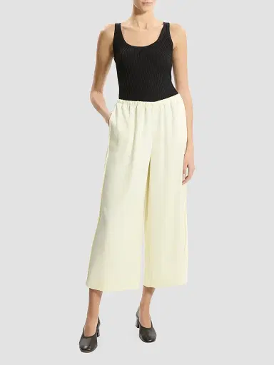 Theory Women's Satin Crop Pants - Lemongrass | Thumbnail 2 Theory Women's Satin Crop Pants - Lemongrass | Thumbnail 2