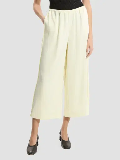 Theory Women's Satin Crop Pants - Lemongrass | Thumbnail 4 Theory Women's Satin Crop Pants - Lemongrass | Thumbnail 4