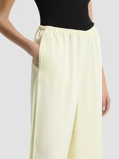 Theory Women's Satin Crop Pants - Lemongrass | Thumbnail 5 Theory Women's Satin Crop Pants - Lemongrass | Thumbnail 5