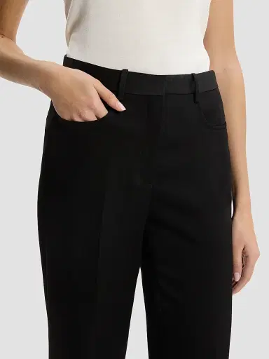 Theory Women's Satin Straight-Leg Pants - Black | Thumbnail 5 Theory Women's Satin Straight-Leg Pants - Black | Thumbnail 5