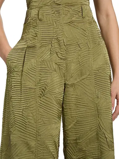 Ulla Johnson Women's Carine Textured Satin High-Rise Pants | Thumbnail 6 Ulla Johnson Women's Carine Textured Satin High-Rise Pants | Thumbnail 6
