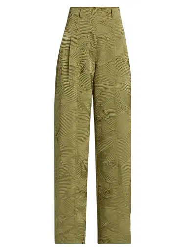 Ulla Johnson Women's Carine Textured Satin High-Rise Pants | Thumbnail 1 Ulla Johnson Women's Carine Textured Satin High-Rise Pants | Thumbnail 1