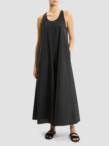 Theory Women's Scoopneck Cotton-Blend A-Line Maxi Dress - Black | Thumbnail 2 Theory Women's Scoopneck Cotton-Blend A-Line Maxi Dress - Black | Thumbnail 2