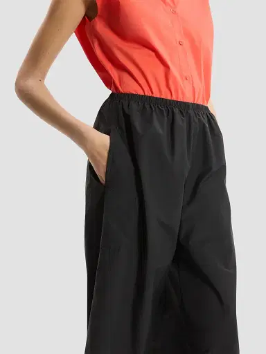 Theory Women's Cotton-Blend Wide-Leg Crop Pants - Black | Thumbnail 5 Theory Women's Cotton-Blend Wide-Leg Crop Pants - Black | Thumbnail 5