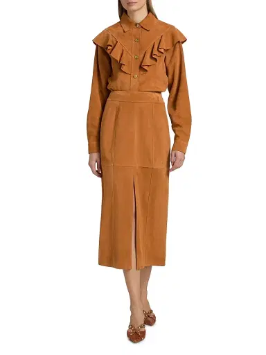 Ulla Johnson Women's Orion Suede Pencil Skirt | Thumbnail 2 Ulla Johnson Women's Orion Suede Pencil Skirt | Thumbnail 2