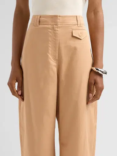 Ulla Johnson Women's Laure Barrel-Leg Trousers - Fawn - Size 12 | Thumbnail 5 Ulla Johnson Women's Laure Barrel-Leg Trousers - Fawn - Size 12 | Thumbnail 5