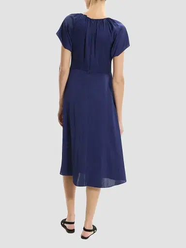 Theory Women's Satin A-Line Midi Dress - Sapphire Navy | Thumbnail 3 Theory Women's Satin A-Line Midi Dress - Sapphire Navy | Thumbnail 3