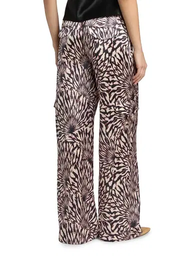 Ulla Johnson Women's Emilia Printed Satin Cargo Pants | Thumbnail 5 Ulla Johnson Women's Emilia Printed Satin Cargo Pants | Thumbnail 5