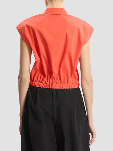 Theory Women's Cotton Poplin Crop Shirt - Poppy | Thumbnail 3 Theory Women's Cotton Poplin Crop Shirt - Poppy | Thumbnail 3